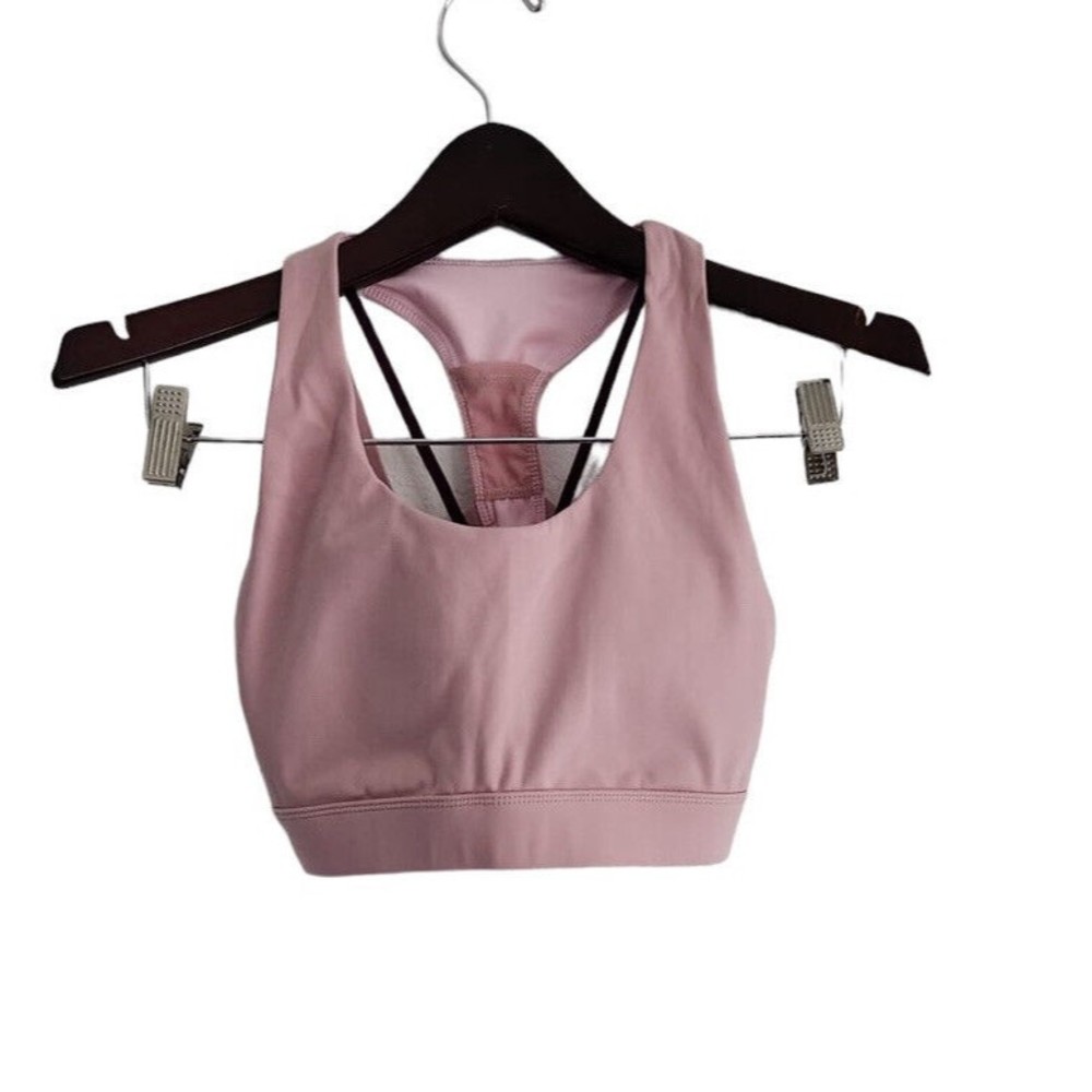 Fabletics Sports Bra Women's‎ Pink Pullover Stretch Crisscross Full Coverage